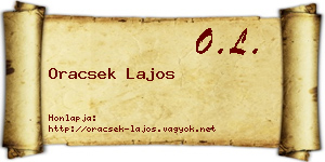 Oracsek Lajos névjegykártya