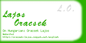 lajos oracsek business card